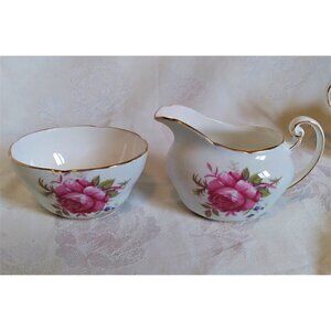 PARAGON Rose Cream & Sugar Bowl Set with Gold Trim – Elegant Fine China Tea Set